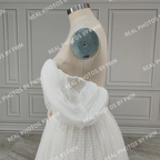 Real Photos Boho Off Shoulder Pleat Dots Lace Wedding Dress Low Back Tulle A-line Bride Gown for Women Elegant Bridal Dress