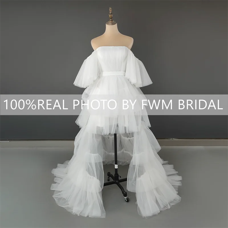 14262# Real Photos Pink Lace Mini Wedding Bridal Ball Gown Birthday Party Dress Detachable Sweep Train Prom Evening Dresses