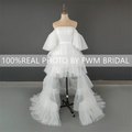 14262# Real Photos Pink Lace Mini Wedding Bridal Ball Gown Birthday Party Dress Detachable Sweep Train Prom Evening Dresses
