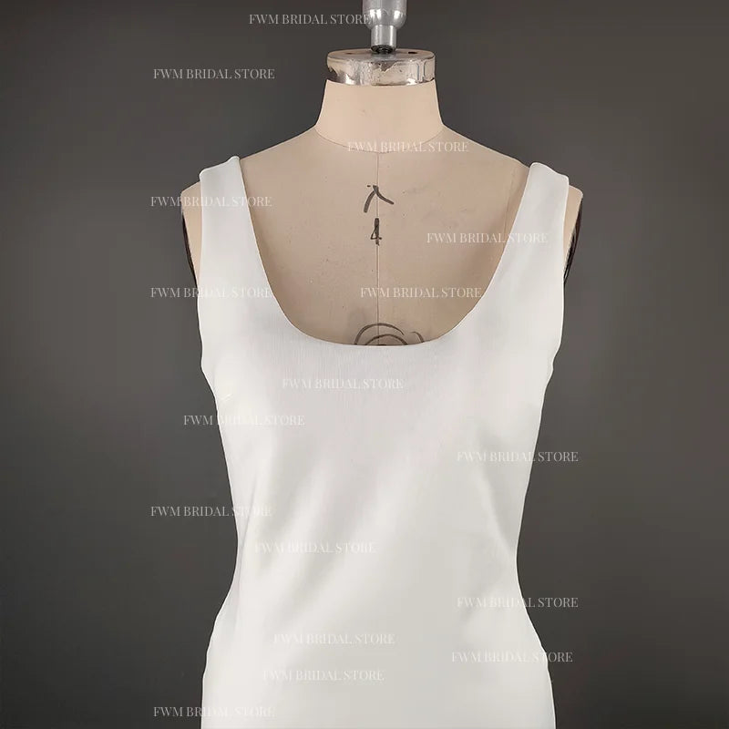 10090#Real Photos Simple Sweep Train V-Neck Spaghetti Straps Wedding Dress for Plus Size Women Bridal Gown Evening Dresses