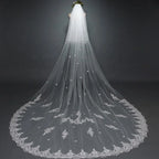Two Layers Appliqued Wholesale Bridal Wedding Veil Accessories Cheap Bridal Veil