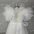 Real Photos Sexy Illusion Ruffles Tulle Split Front A-line Pregnant Dress Maternity Gown for Photography Maternity Dress