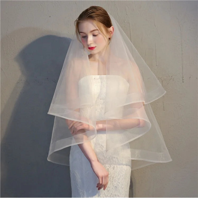 Ruffles Short Bridal Wedding Veil Wholesale Accessories Cheap Bridal Veil for Wedding