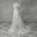 Real Photos Sexy Illusion Ruffles Tulle Split Front A-line Pregnant Dress Maternity Gown for Photography Maternity Dress