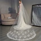3 Meters Luxury Cheap White Wedding Veil Bridal Veil Lace Wedding Veil for Bride