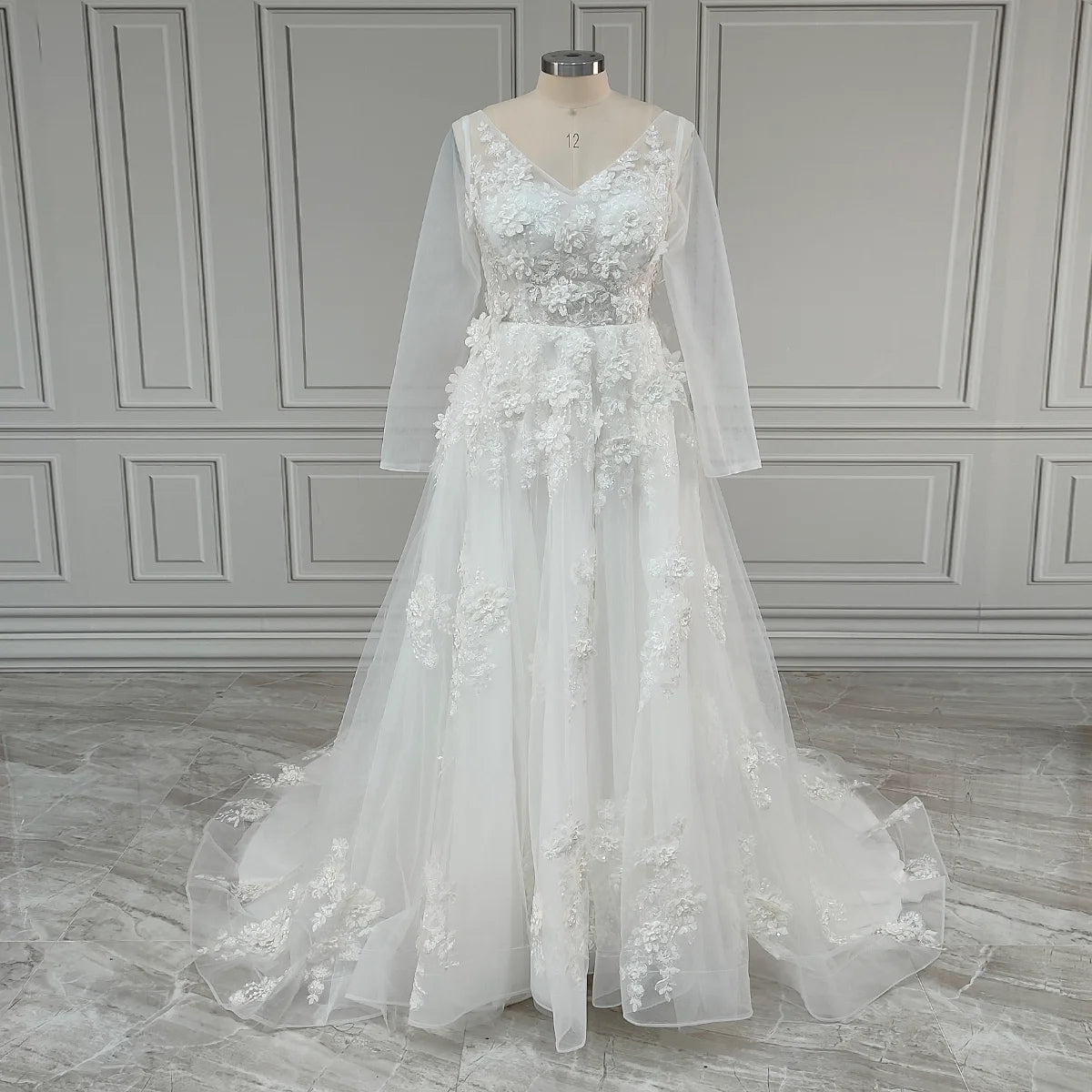 Real Photos Beach Spaghetti Straps 3D Flowers Sequined Lace Tulle A-line Wedding Dress Bride Gown for Women
