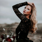 8471# Real Photos Black Vintage Long Sleeves Boat Neck Tulle A-line Wedding Dress Bridal Gown Bridal Evening Dresses for Women