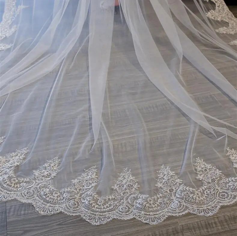 3*3 Tulle Lace White Wholesale Cheap Wedding Veil Ivory Veil Bride