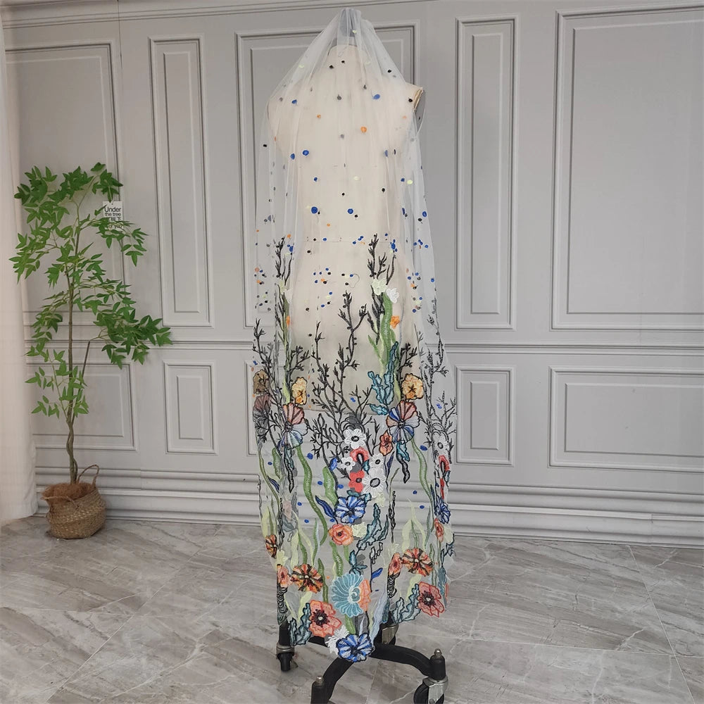 Real Photos High Quality One Layer Embroidered Flowers Lace Bridal Veil 120CM Long Wedding Veil Accessories for Wedding