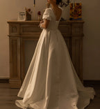 FANWEIMEI#3090 Vintage Beading Princess Satin Simple Bridal Gown Ball Gown Women Wedding Pary Dress Factory Price REAL PHOTO