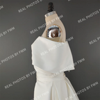 10139# Real Photos High Quality Off Shoulder V Neck Mikado Mermaid Wedding Dress for Women Bride Gown With Detachable Train