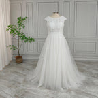 100% Real Photos High Quality Boho Appliques Lace A-line Wedding Dress for Bride 2024 Elegant Backless Tulle Bridal Gown