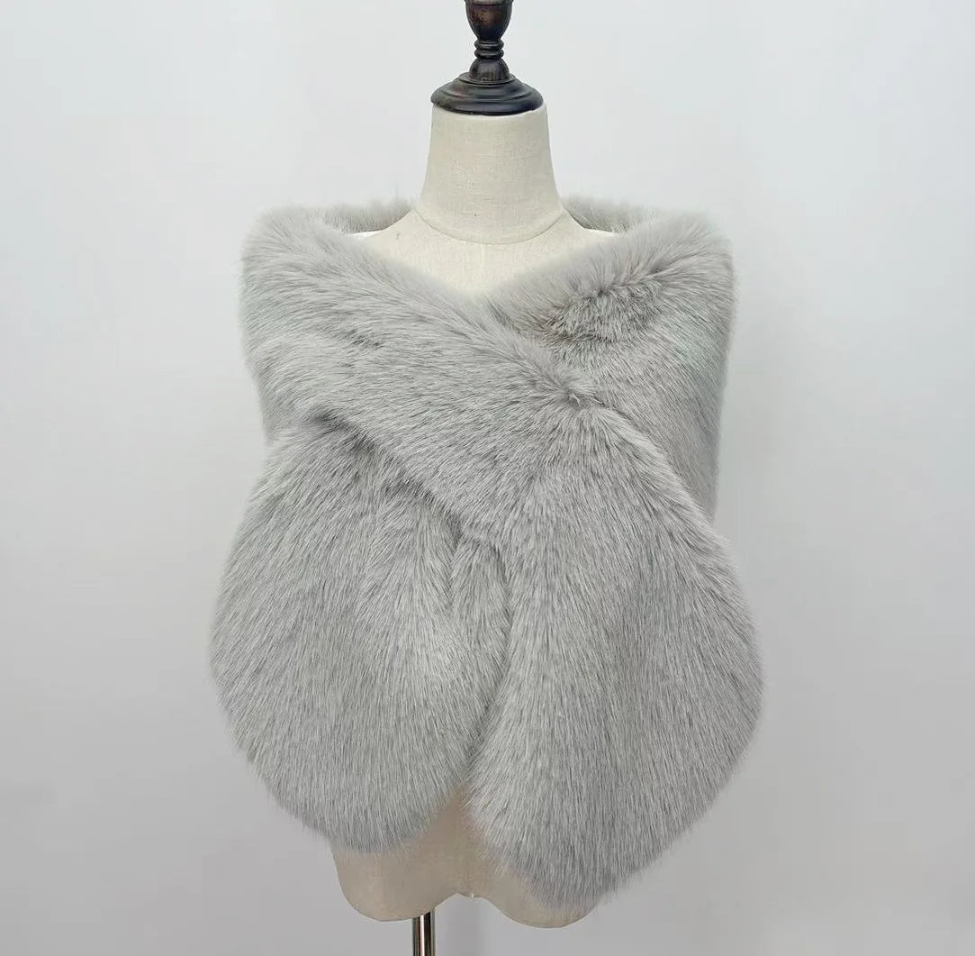 Faux Fur Shawl  Mangas Novia Wedding Jacket Bridal Wedding Accessories Cape Boleros De Mujer Cape Mariage Femme