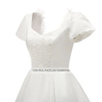 FANWEIMEI#3090 Vintage Beading Princess Satin Simple Bridal Gown Ball Gown Women Wedding Pary Dress Factory Price REAL PHOTO