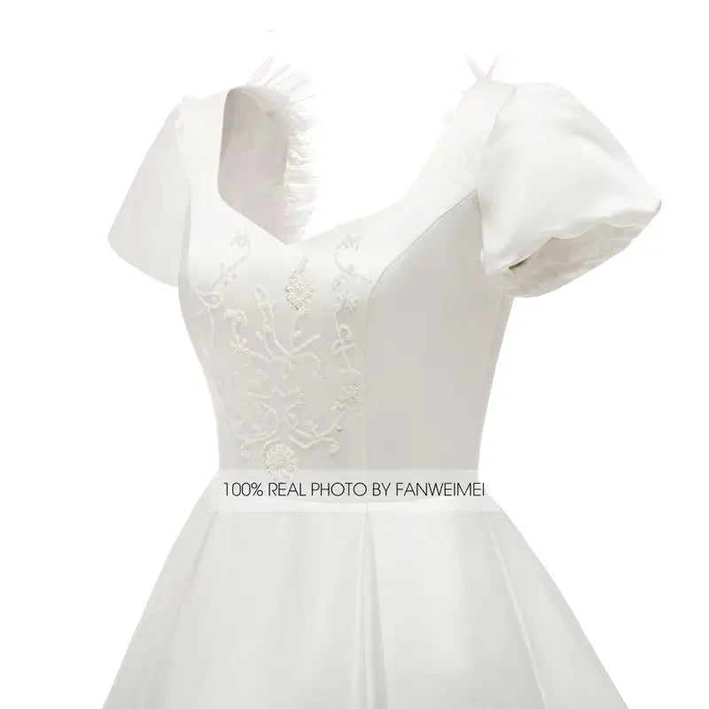 FANWEIMEI#3090 Vintage Beading Princess Satin Simple Bridal Gown Ball Gown Women Wedding Pary Dress Factory Price REAL PHOTO