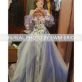 14257# Real Photos Custom Spaghetti Straps Flowers Lace A-line Prom Dress Formal Evening Dress Wedding Gown Bridal Dress