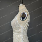 Real Photos Sexy Spaghetti Straps Deep V Neck Beading  Sequined Lace Wedding Dress Backless Mermaid Bridal Gown for Women
