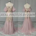 15205# Real Photos Off Shoulder Flowers Sweep Train Tulle Mermaid Wedding Gown Birthday Party Dress for Women Prom Evening Dress