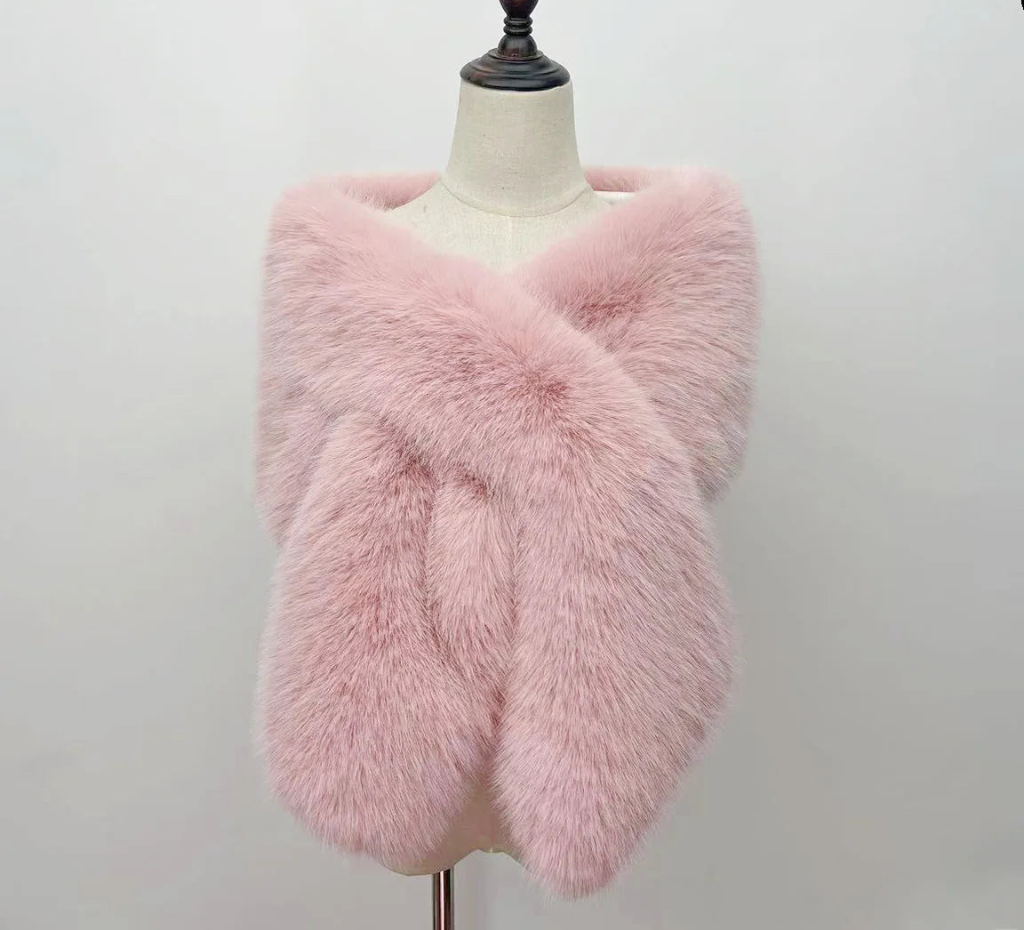 Faux Fur Shawl  Mangas Novia Wedding Jacket Bridal Wedding Accessories Cape Boleros De Mujer Cape Mariage Femme
