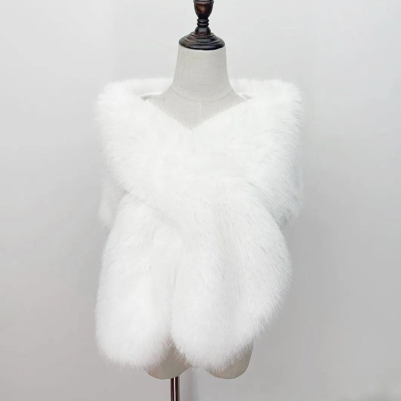 Faux Fur Shawl  Mangas Novia Wedding Jacket Bridal Wedding Accessories Cape Boleros De Mujer Cape Mariage Femme