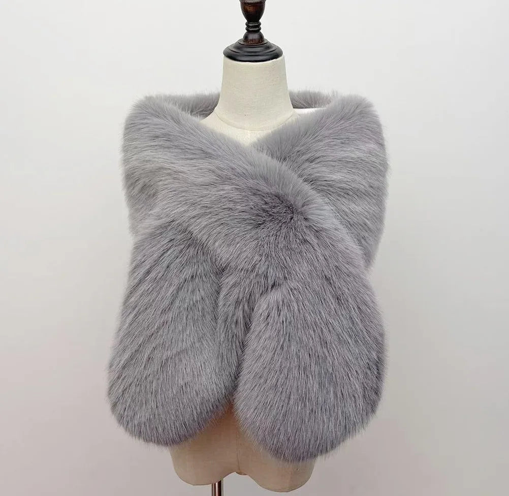 Faux Fur Shawl  Mangas Novia Wedding Jacket Bridal Wedding Accessories Cape Boleros De Mujer Cape Mariage Femme