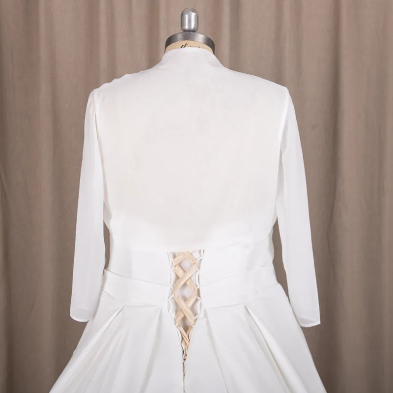 9191# Elegant Sweep Train  Real Photos  Sample  Two Pieces Sweetheart A-Line Chiffon Pleating Wedding Dress Bride Gown
