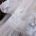 V301 New Arrivals Appliques Two Layer Lace Veil New Bride Wedding Dress Accessories 4 Meters Long Trailing Soft Veil