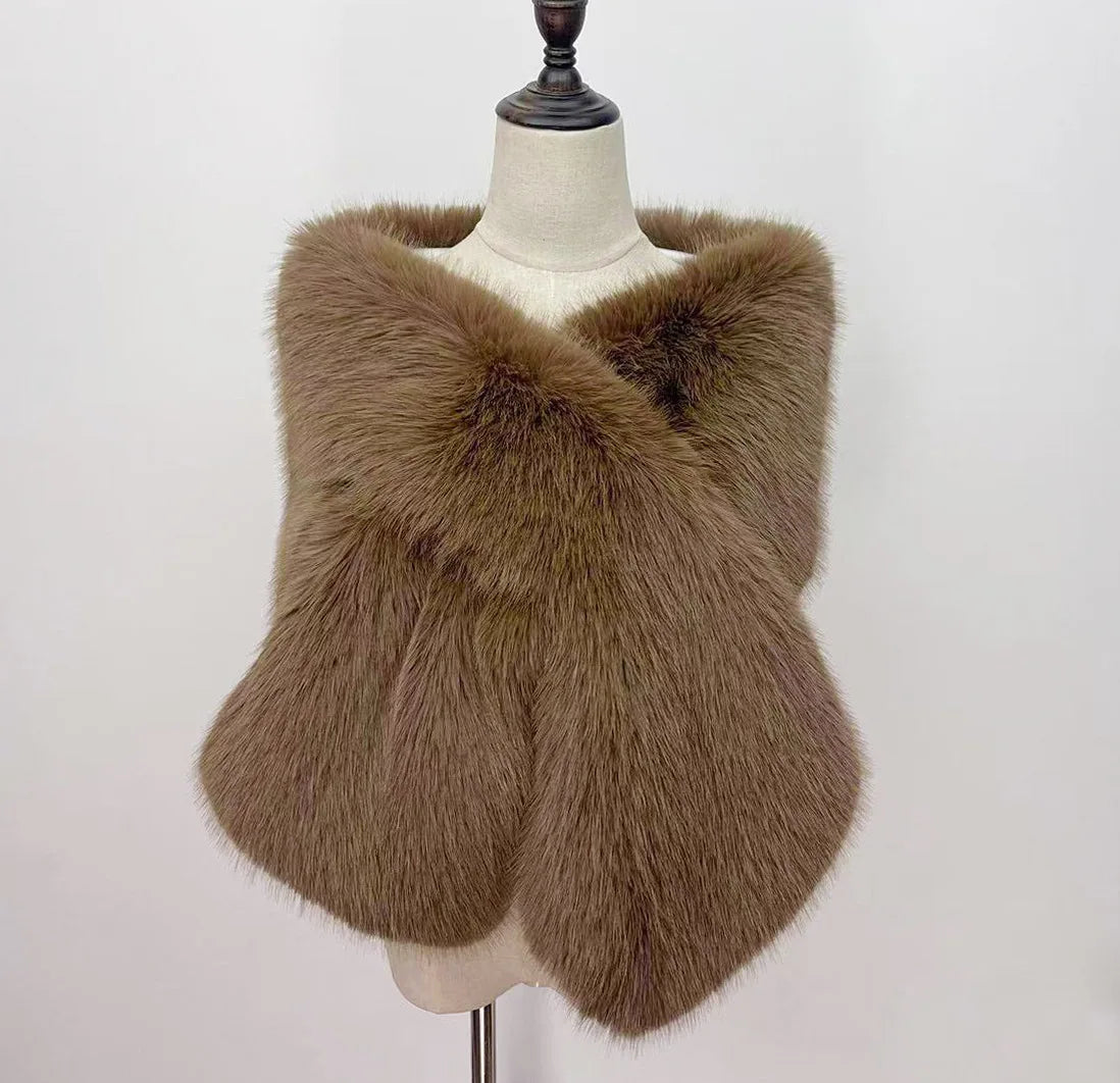 Faux Fur Shawl  Mangas Novia Wedding Jacket Bridal Wedding Accessories Cape Boleros De Mujer Cape Mariage Femme