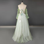 14257# Real Photos Custom Spaghetti Straps Flowers Lace A-line Prom Dress Formal Evening Dress Wedding Gown Bridal Dress