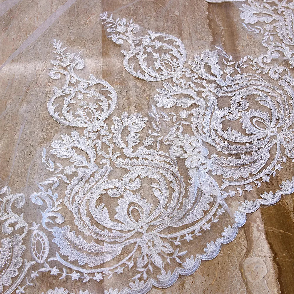 New Arrivals Appliques Lace Veil New Bride Wedding Dress Accessories 3 Meters Long Trailing Soft Veil