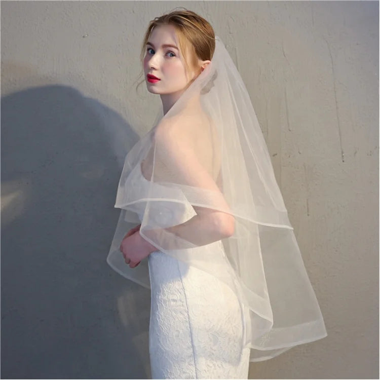Ruffles Short Bridal Wedding Veil Wholesale Accessories Cheap Bridal Veil for Wedding