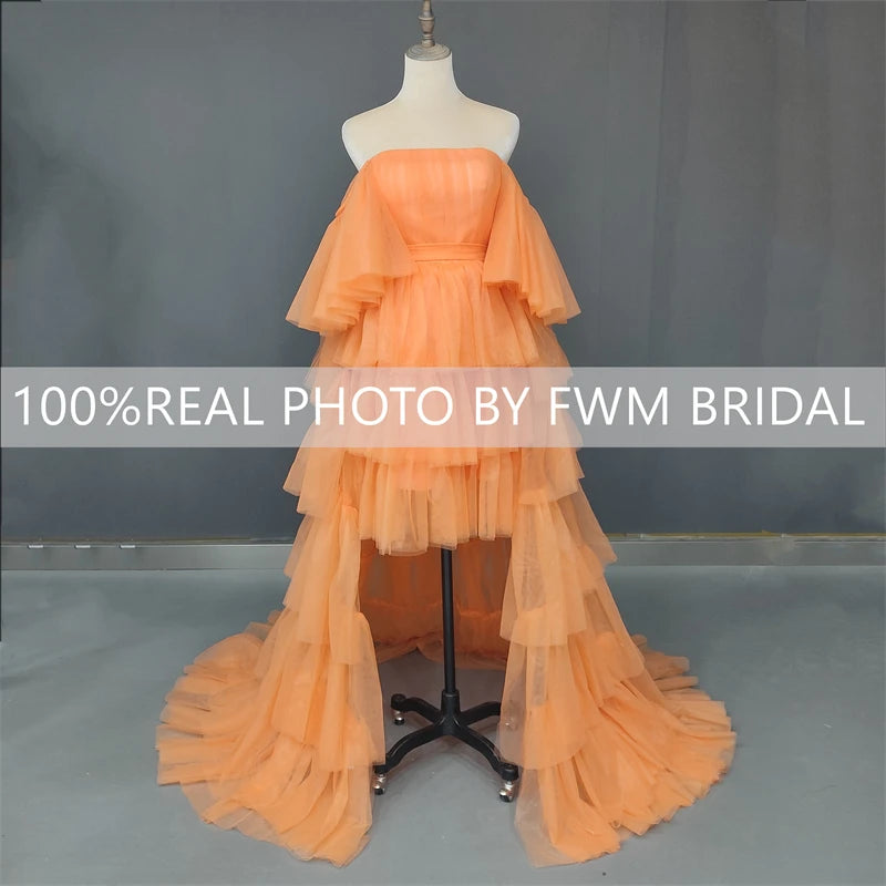14262# Real Photos Pink Lace Mini Wedding Bridal Ball Gown Birthday Party Dress Detachable Sweep Train Prom Evening Dresses