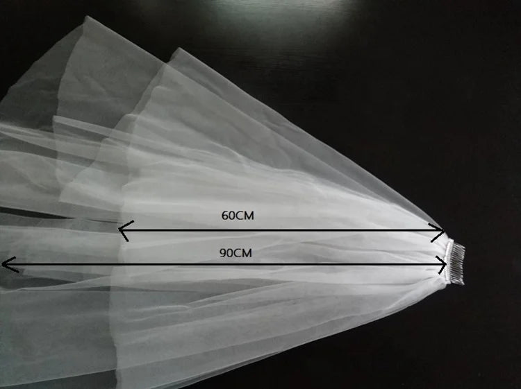 Beautiful Bridal White Veil Hairwear Wedding Accessories With Metal Comb Wedding Veil
