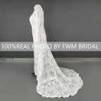 11797# Real Photos Exquisite High Neck Long Sleeves Mermaid Wedding Dress Bridal Gown for Women With Appliques Lace Bohemia
