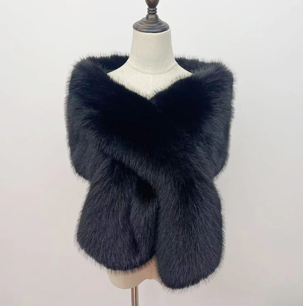 Faux Fur Shawl  Mangas Novia Wedding Jacket Bridal Wedding Accessories Cape Boleros De Mujer Cape Mariage Femme