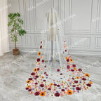 V425 Real Photos High Quality One Layer Embroidered Flowers Lace Bridal Veil 200CM Wedding Veil Accessories for Wedding