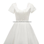 FANWEIMEI#3090 Vintage Beading Princess Satin Simple Bridal Gown Ball Gown Women Wedding Pary Dress Factory Price REAL PHOTO