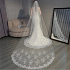 3 Meters Luxury Cheap White Wedding Veil Bridal Veil Lace Wedding Veil for Bride