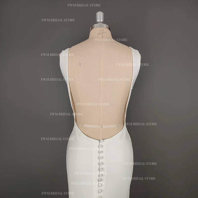 10090#Real Photos Simple Sweep Train V-Neck Spaghetti Straps Wedding Dress for Plus Size Women Bridal Gown Evening Dresses