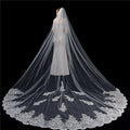 Hot Sell Latest Long Wedding Bridal Veil for Women Lace Royal Train Wedding Veil With Appliques Lace 2024