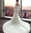 #6212 Wholesale Half Sleeve Lace Applique Mermaid Long Veil  Wedding Dress Wedding Dress Bride Gown Bridal Dress for Woman