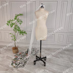 Real Photos High Quality One Layer Embroidered Flowers Lace Bridal Veil 200CM Long Wedding Veil Accessories for Wedding