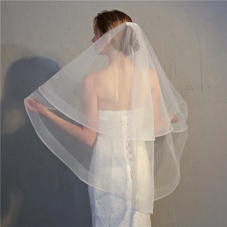 Ruffles Short Bridal Wedding Veil Wholesale Accessories Cheap Bridal Veil for Wedding