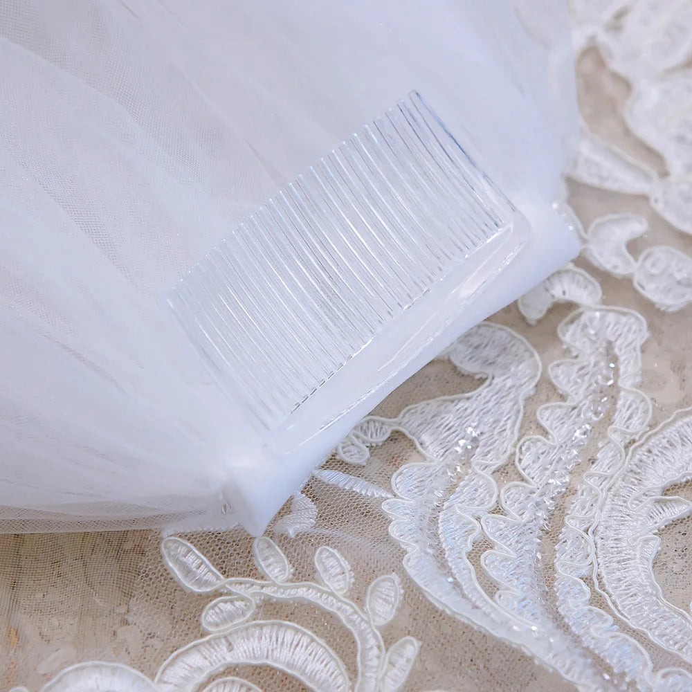 New Arrivals Appliques Lace Veil New Bride Wedding Dress Accessories 3 Meters Long Trailing Soft Veil