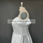 15229# Real Photos Simple Soft Satin A-line Split Front Wedding Dress for Engagement Bridal Gown Evening Dress Wedding Dress
