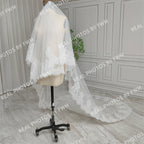 100% Real Photos High Quality Two Layer  Lace Bridal Veil With Comb 220cm Long Wedding Veil Accessories for Wedding