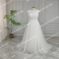 100% Real Photos High Quality Boho Appliques Lace A-line Wedding Dress for Bride 2024 Elegant Backless Tulle Bridal Gown