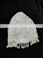 V125 Real Photos Vintage 1920s One Layer Appliques Lace With Pearls Bridal Veil Wedding Accessories for Wedding