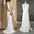 8763#Real Photos Simple Boat Neck Soft Satin Wedding Dress for Engagement Backless Sweep Train Bridal Gown Evening Dress