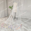 V474  Real Photos High Quality One Layer Embroidered Flowers Lace Bridal Veil 200CM Wedding Veil Accessories for Wedding